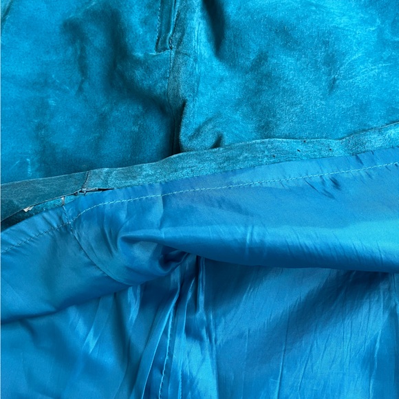Vintage Newport News Suede Turquoise Mini Skirt - Picture 4 of 4